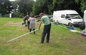 4f setting up the Veggies tent